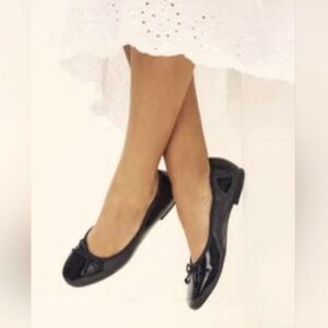 NWT David Tate Fortune St Pat Black Patent Leather Ballet Flats